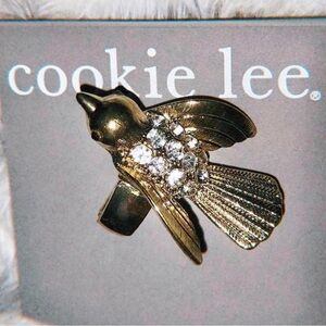 New W/Tags Cookie Lee Crystal Bird Adjustable Ring (One Size)